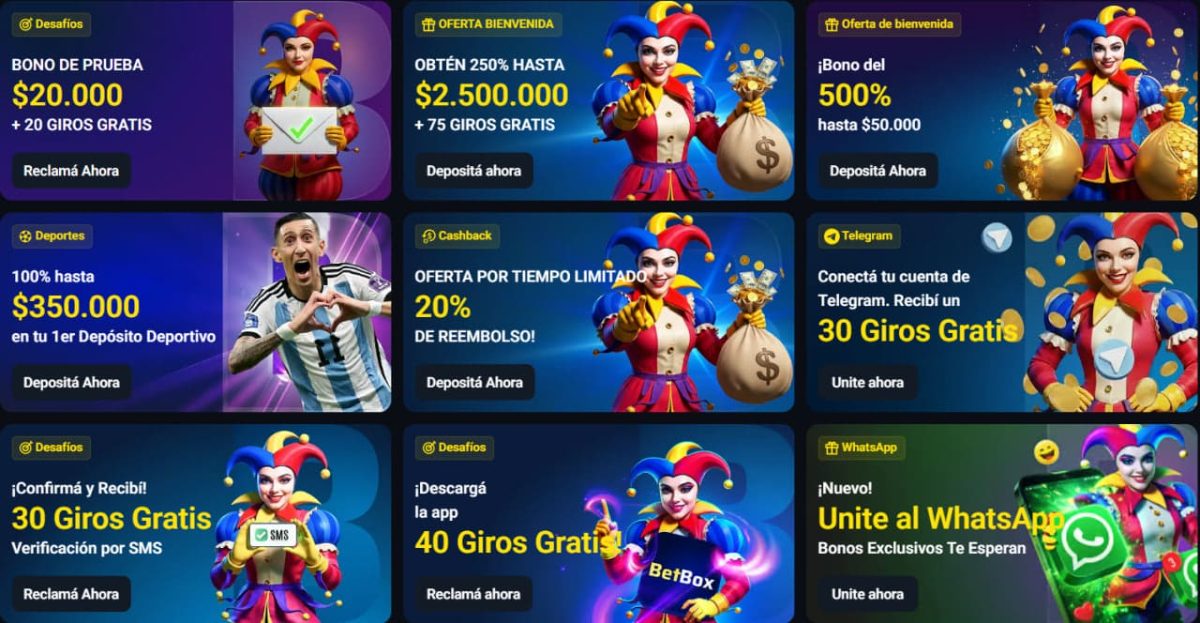Bonos y Promociones Disponibles en Betbox Argentina 2026 image 1